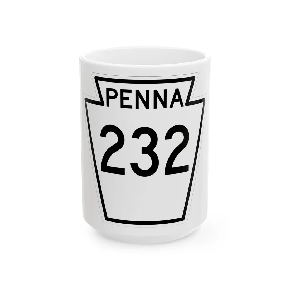 PA-232 1948 (Pennsylvania) (Road Sign) White Coffee Mug 15oz - Go Mug Yourself