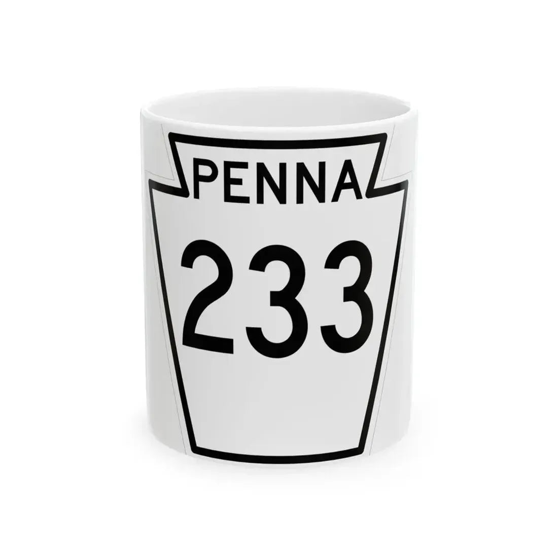 PA-233 1948 (Pennsylvania) (Road Sign) White Coffee Mug 11oz - Go Mug Yourself