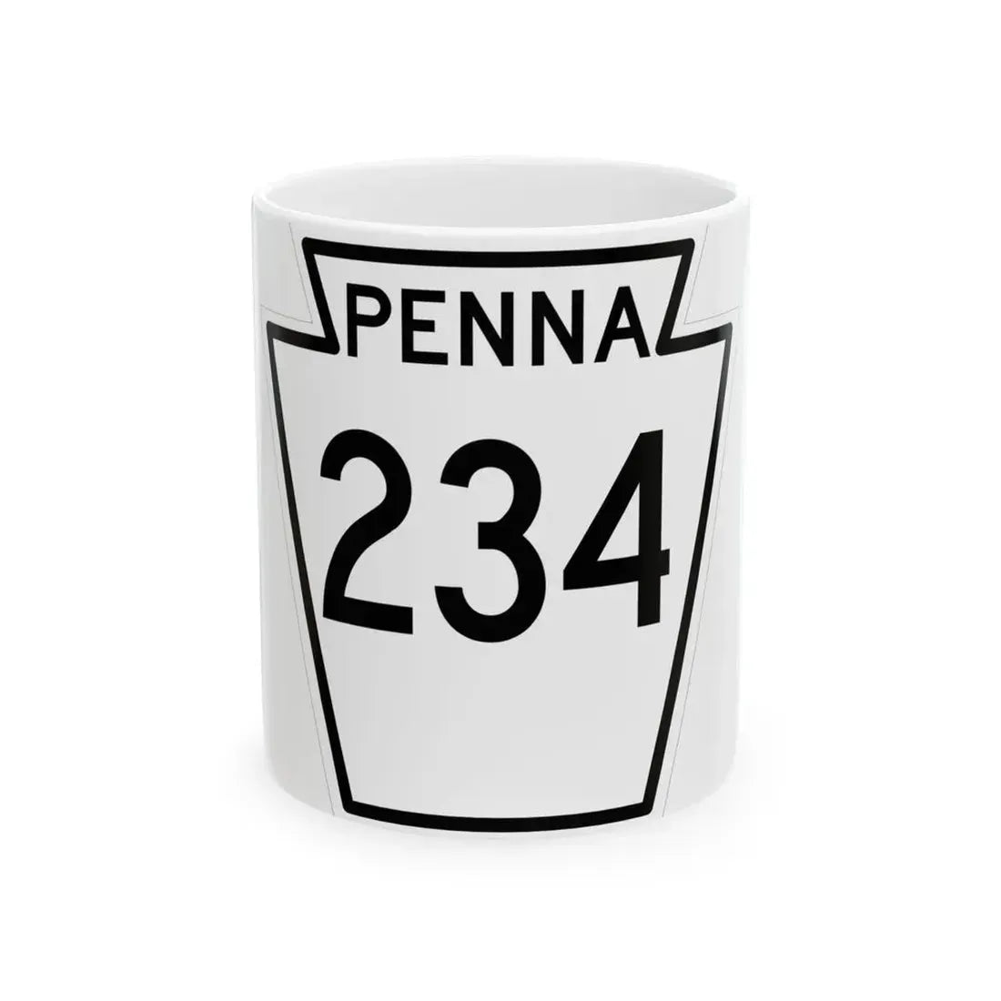 PA-234 1948 (Pennsylvania) (Road Sign) White Coffee Mug 11oz - Go Mug Yourself