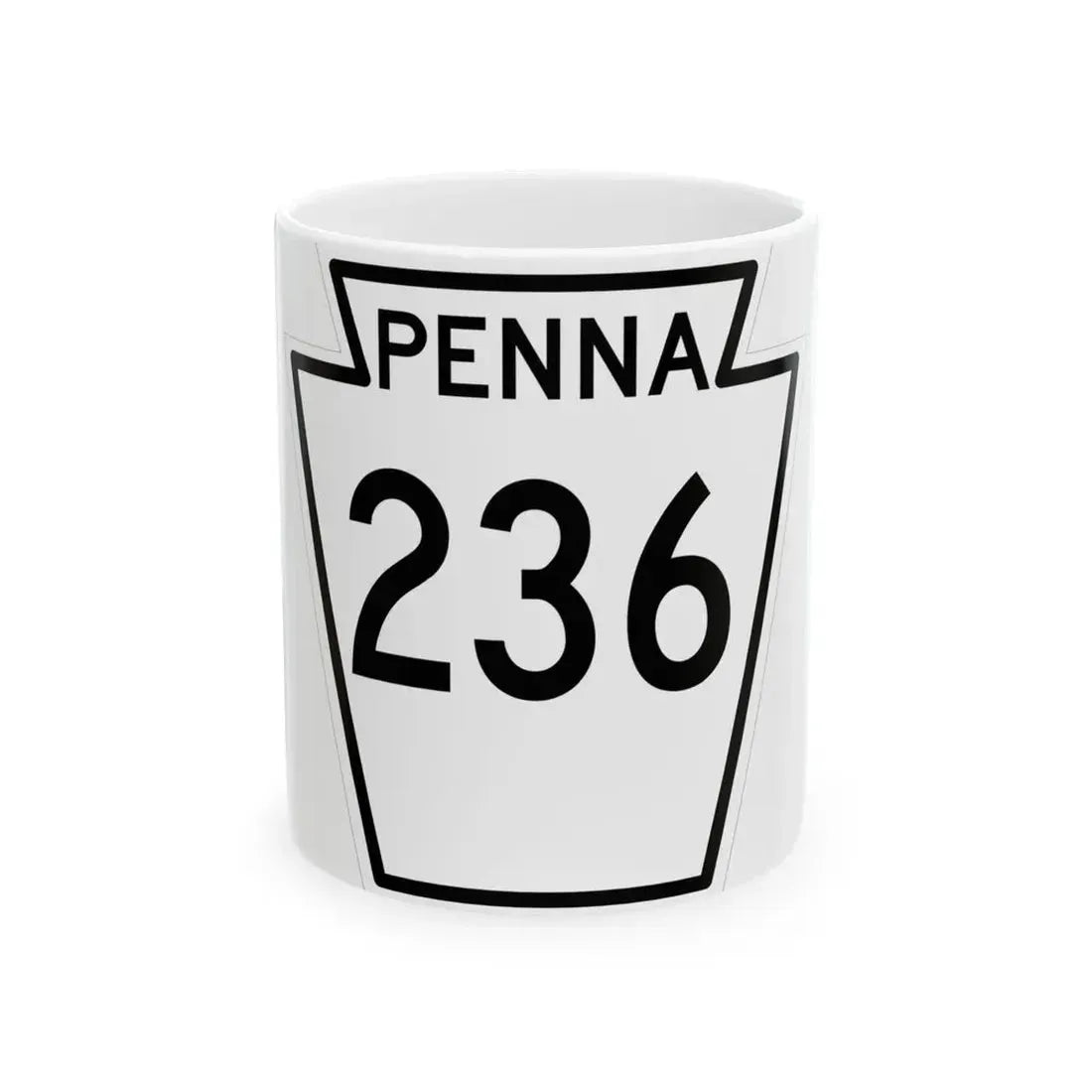 PA-236 1948 (Pennsylvania) (Road Sign) White Coffee Mug 11oz - Go Mug Yourself