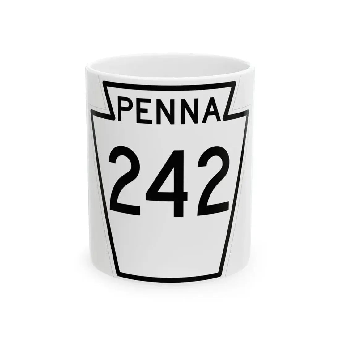 PA-242 1948 (Pennsylvania) (Road Sign) White Coffee Mug 11oz - Go Mug Yourself
