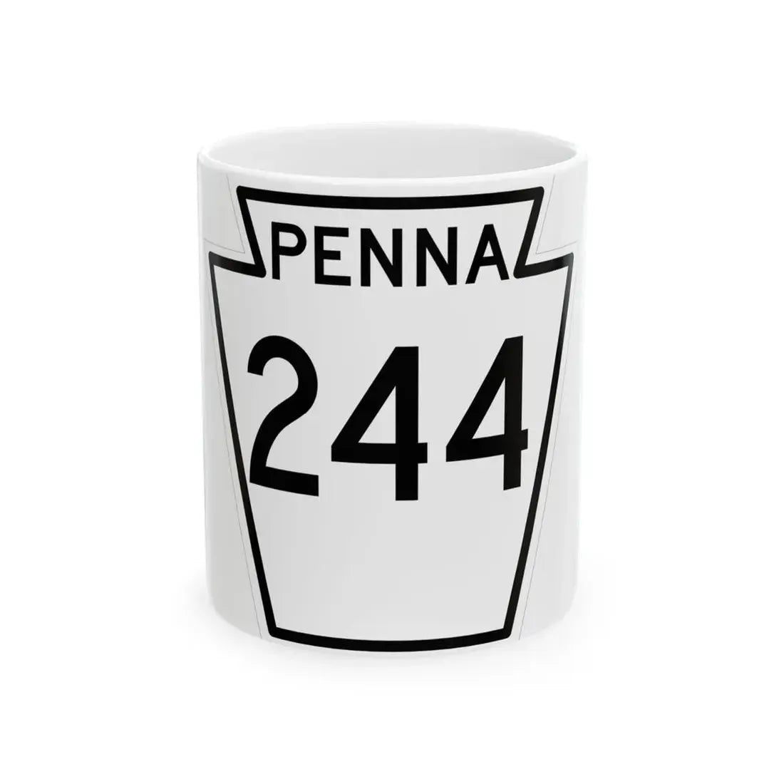 PA-244 1948 (Pennsylvania) (Road Sign) White Coffee Mug 11oz - Go Mug Yourself