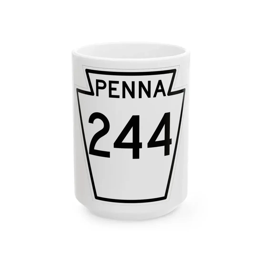 PA-244 1948 (Pennsylvania) (Road Sign) White Coffee Mug 15oz - Go Mug Yourself
