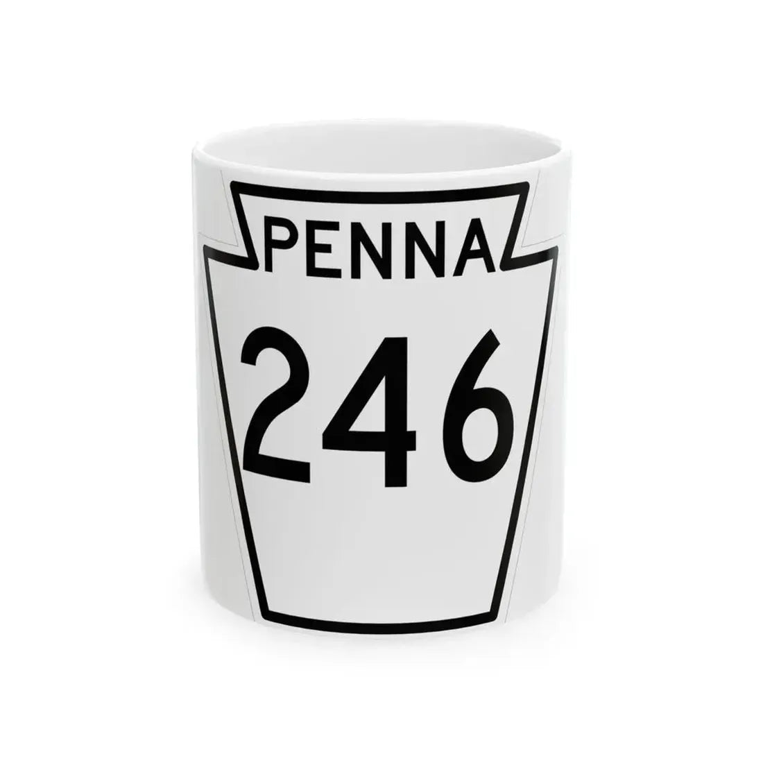 PA-246 1948 (Pennsylvania) (Road Sign) White Coffee Mug 11oz - Go Mug Yourself