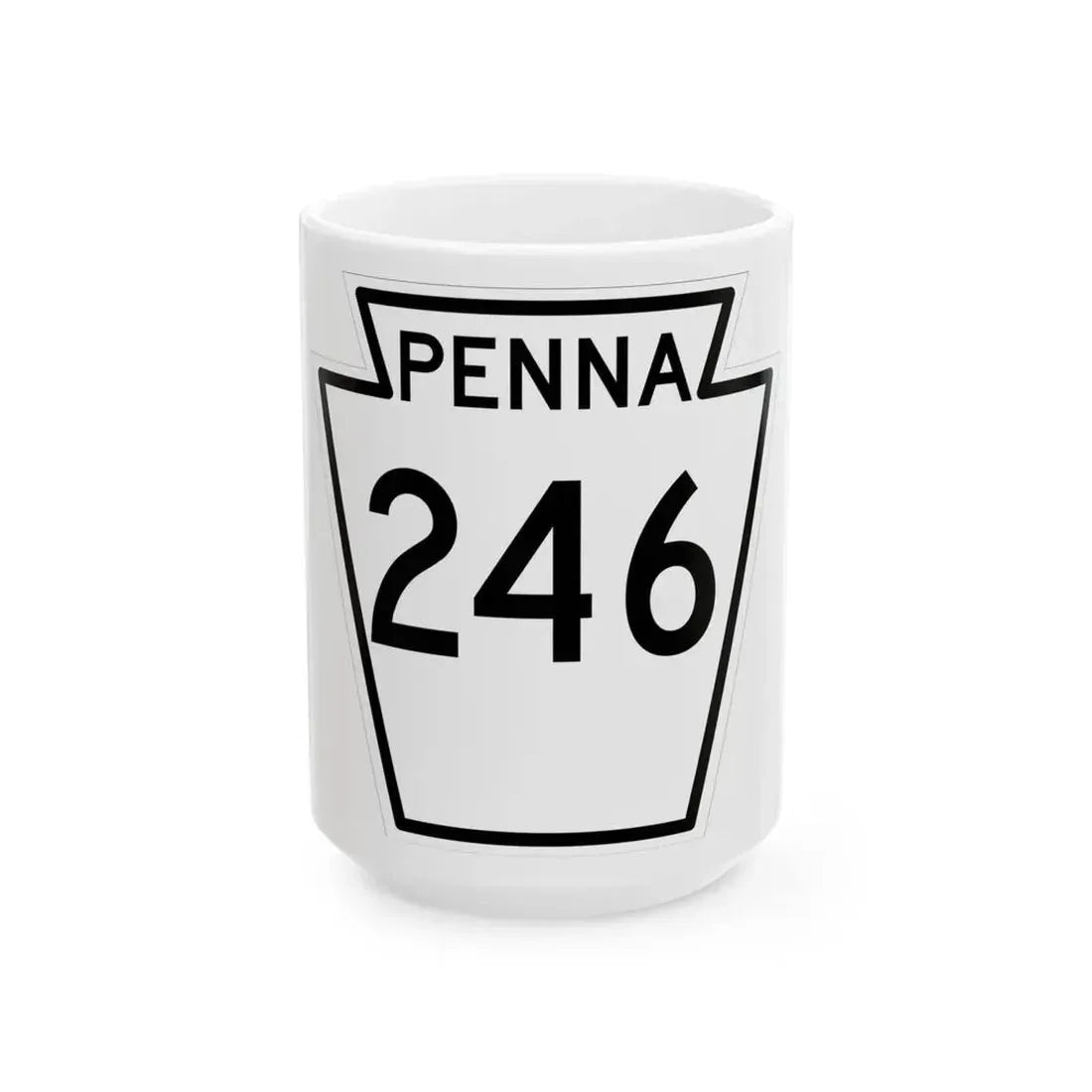 PA-246 1948 (Pennsylvania) (Road Sign) White Coffee Mug 15oz - Go Mug Yourself
