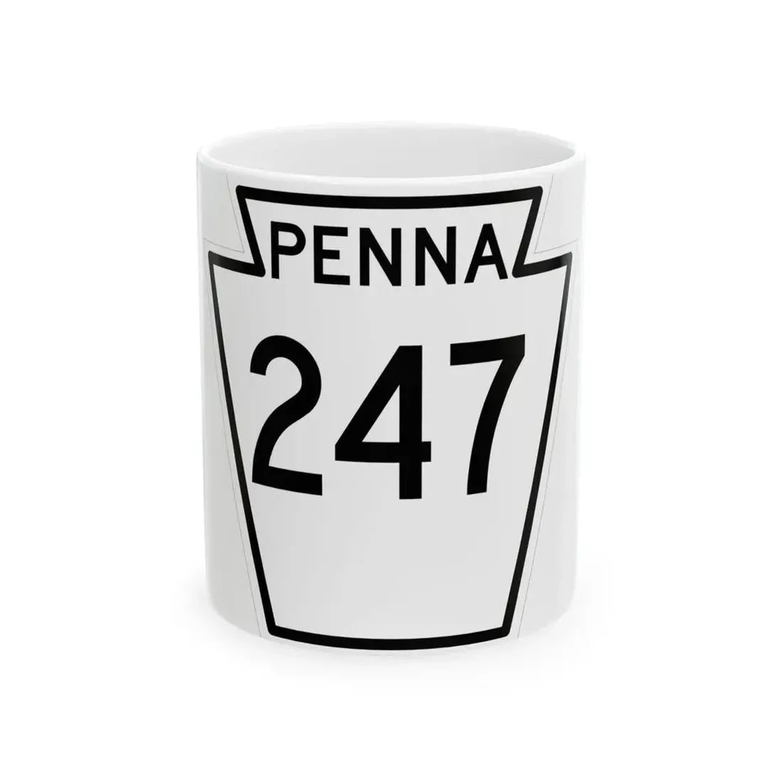 PA-247 1948 (Pennsylvania) (Road Sign) White Coffee Mug 11oz - Go Mug Yourself
