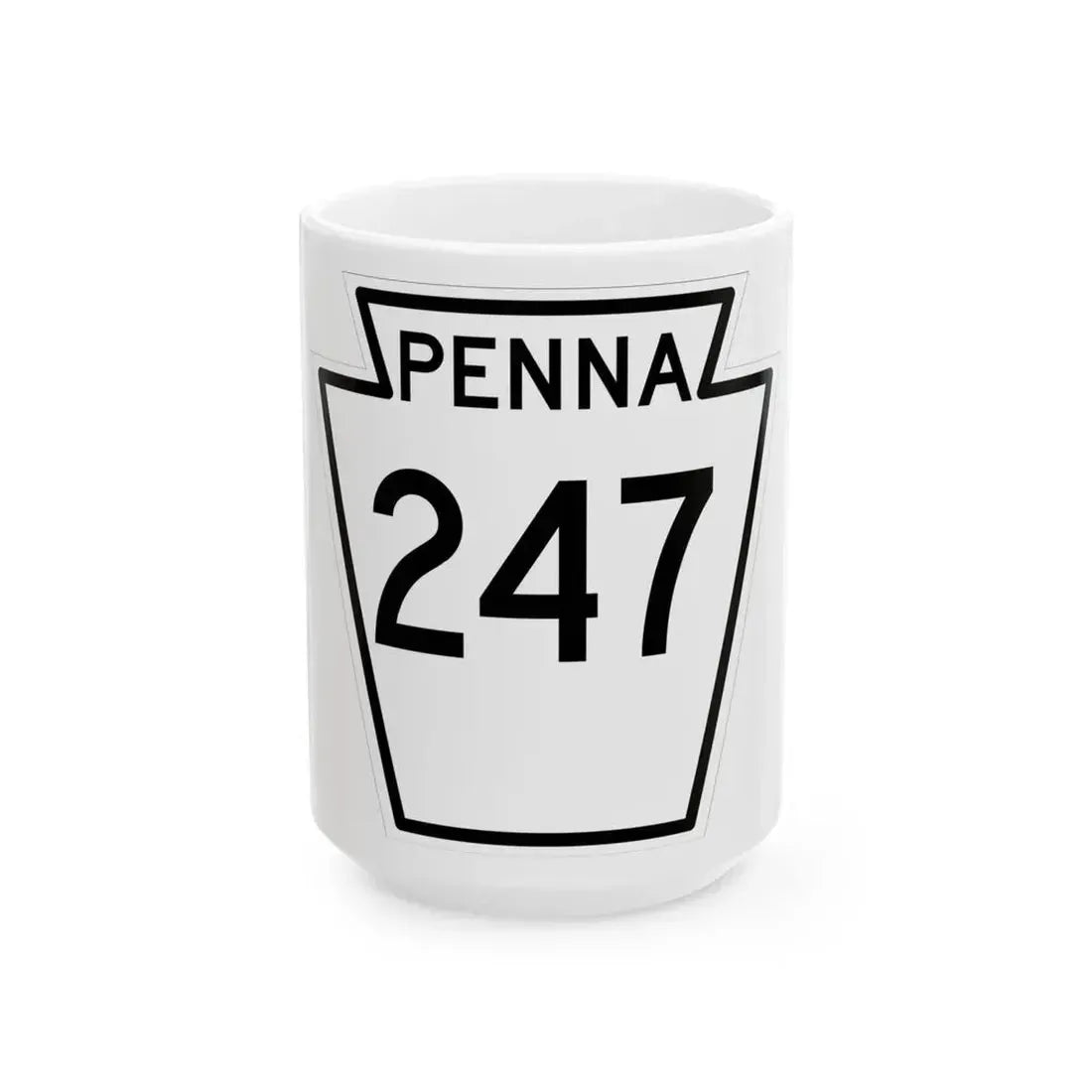 PA-247 1948 (Pennsylvania) (Road Sign) White Coffee Mug 15oz - Go Mug Yourself
