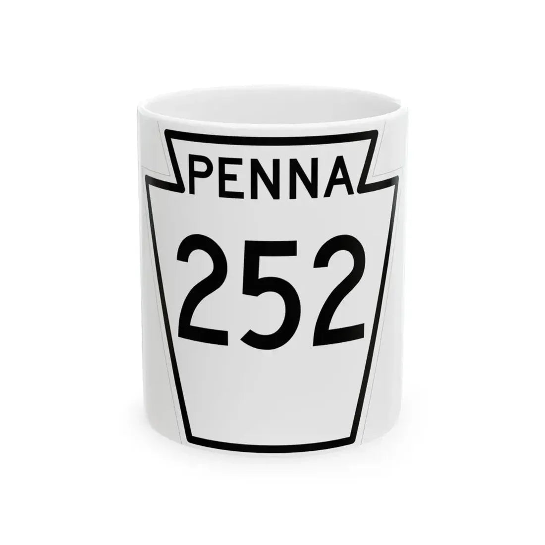 PA-252 1948 (Pennsylvania) (Road Sign) White Coffee Mug 11oz - Go Mug Yourself