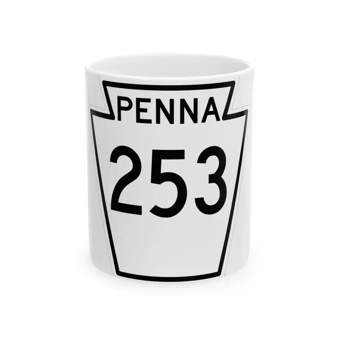 PA-253 1948 (Pennsylvania) (Road Sign) White Coffee Mug 11oz - Go Mug Yourself