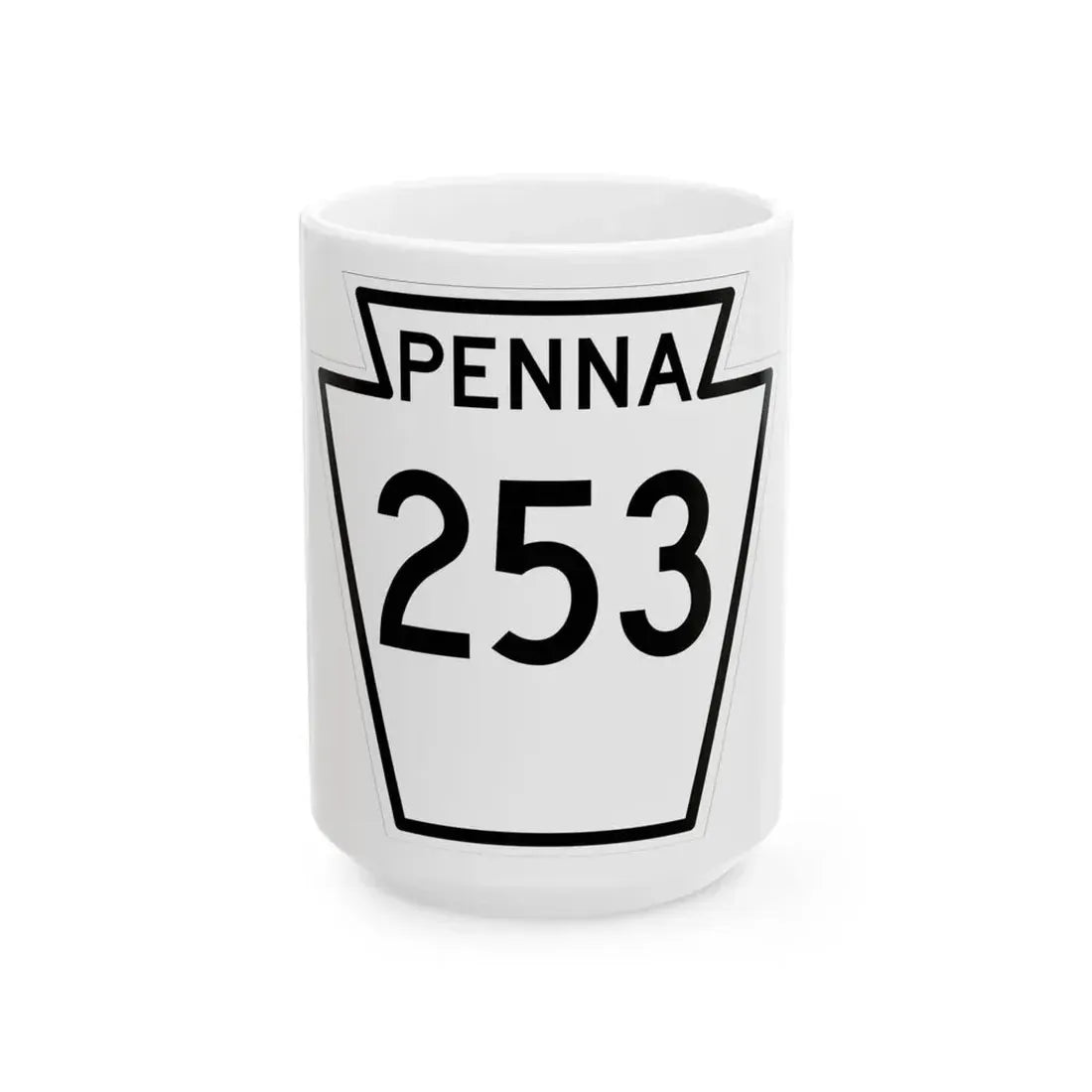 PA-253 1948 (Pennsylvania) (Road Sign) White Coffee Mug 15oz - Go Mug Yourself
