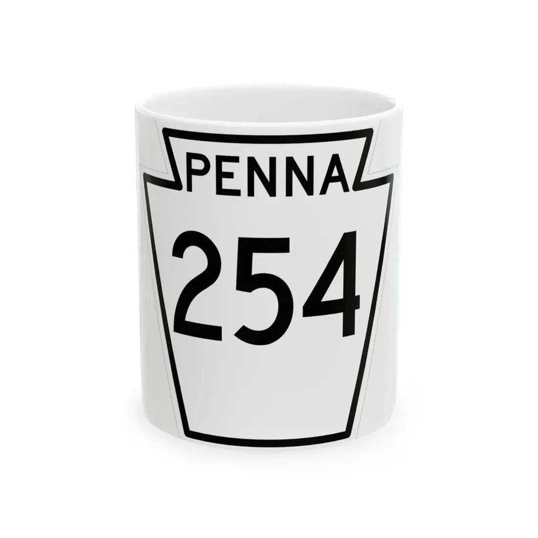 PA-254 1948 (Pennsylvania) (Road Sign) White Coffee Mug 11oz - Go Mug Yourself