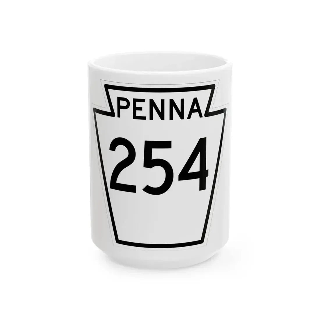 PA-254 1948 (Pennsylvania) (Road Sign) White Coffee Mug 15oz - Go Mug Yourself
