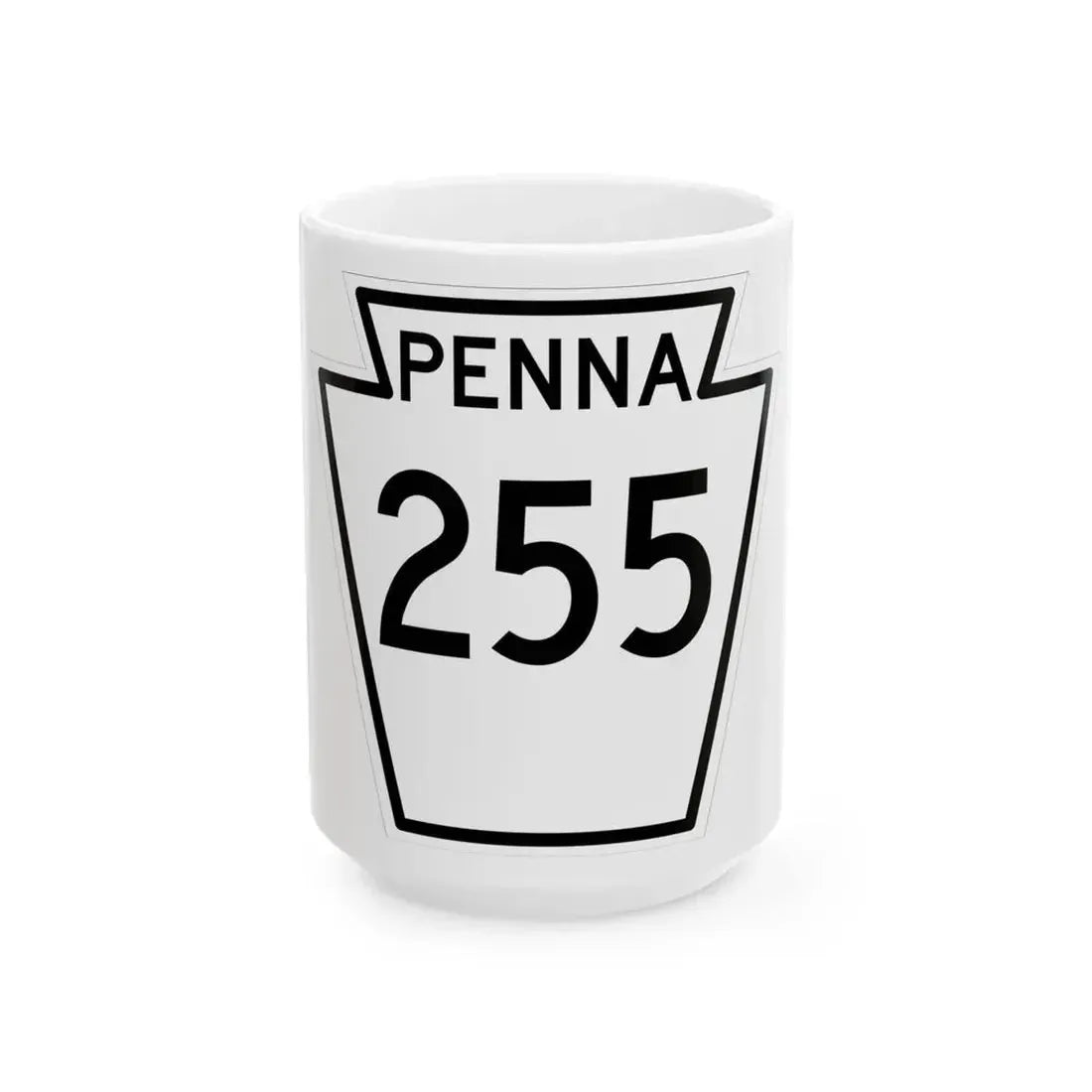 PA-255 1948 (Pennsylvania) (Road Sign) White Coffee Mug 15oz - Go Mug Yourself