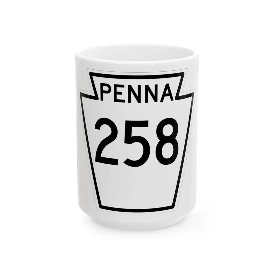 PA-258 1948 (Pennsylvania) (Road Sign) White Coffee Mug 15oz - Go Mug Yourself