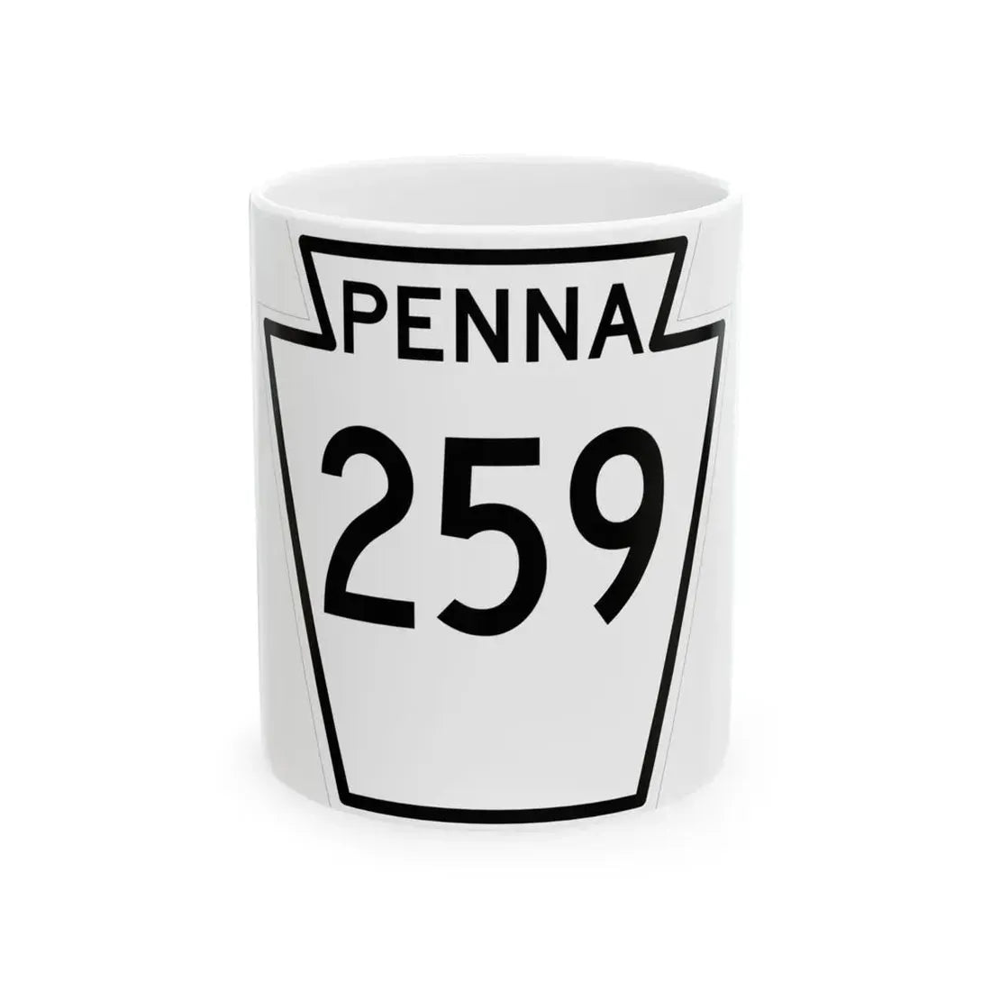 PA-259 1948 (Pennsylvania) (Road Sign) White Coffee Mug 11oz - Go Mug Yourself