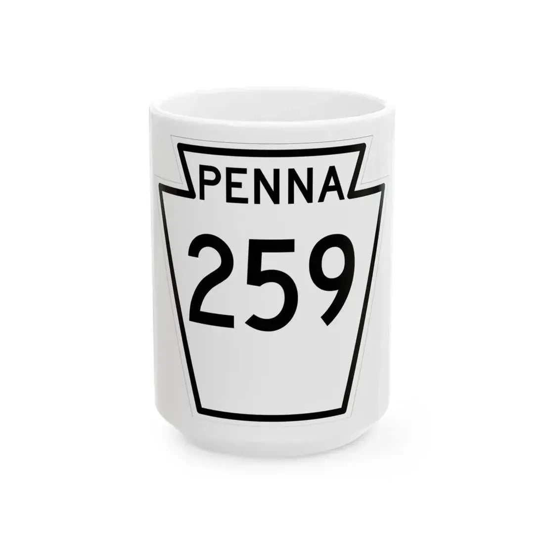 PA-259 1948 (Pennsylvania) (Road Sign) White Coffee Mug 15oz - Go Mug Yourself