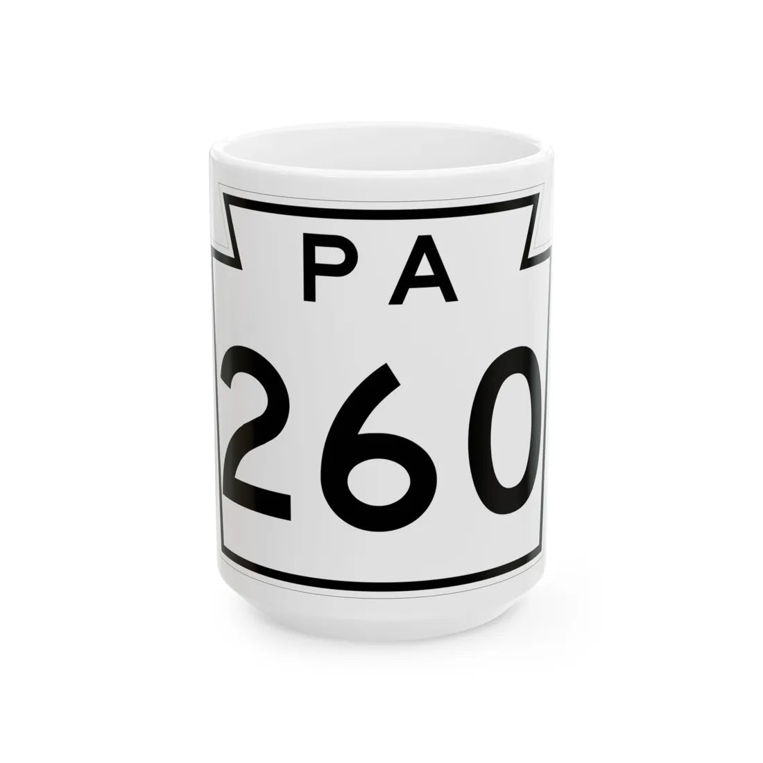 PA-260 1960 (Pennsylvania) (Road Sign) White Coffee Mug 15oz - Go Mug Yourself