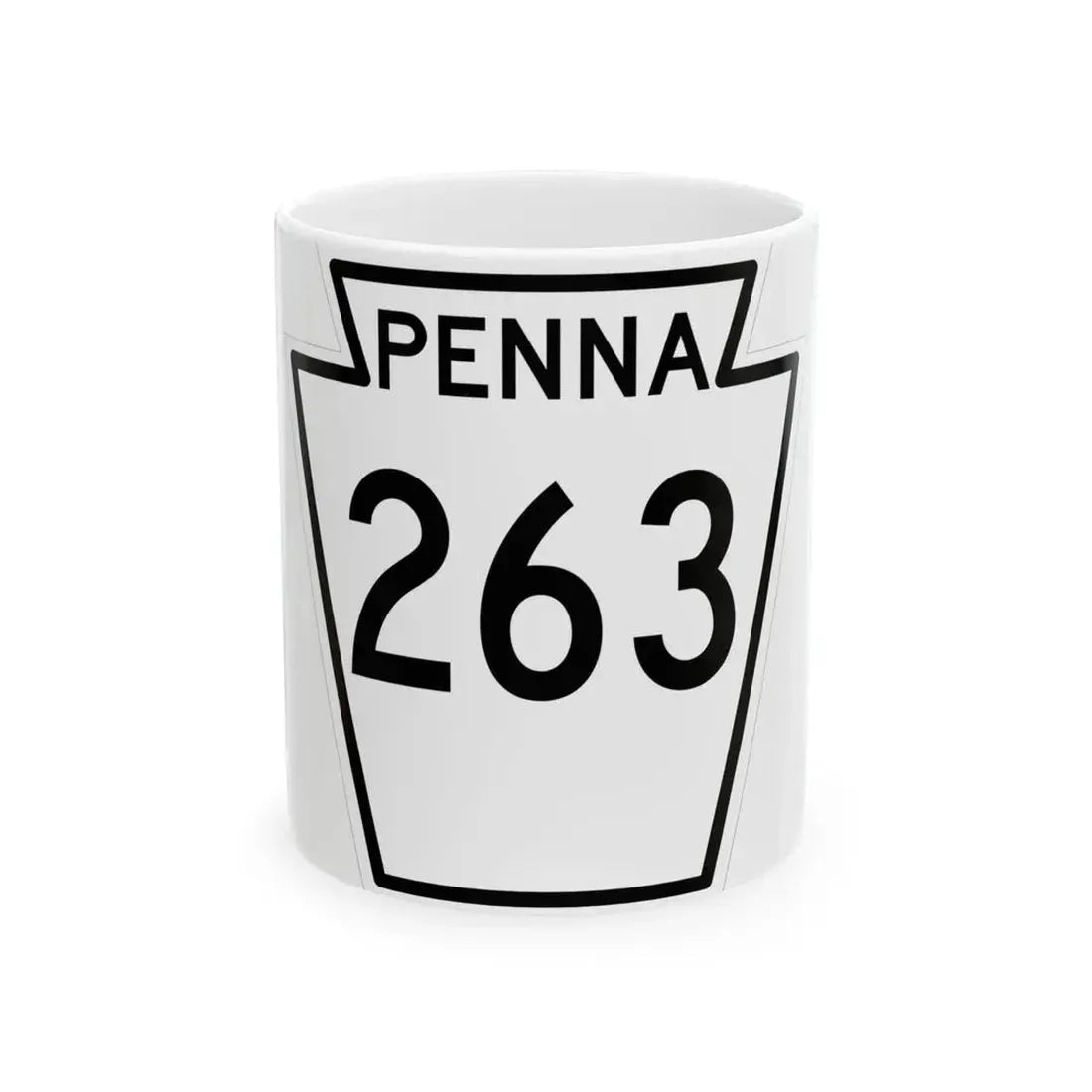 PA-263 1948 (Pennsylvania) (Road Sign) White Coffee Mug 11oz - Go Mug Yourself