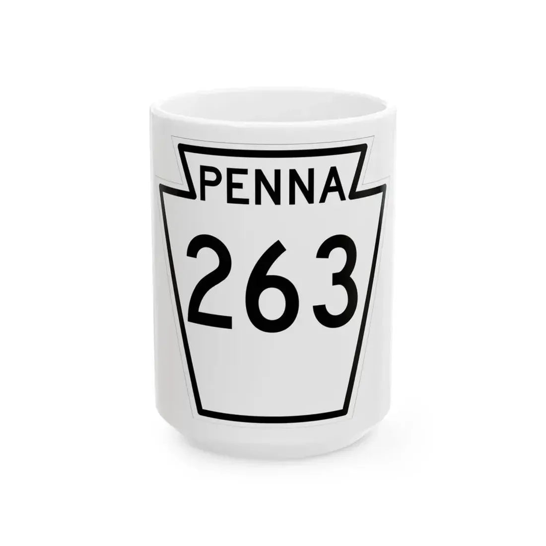 PA-263 1948 (Pennsylvania) (Road Sign) White Coffee Mug 15oz - Go Mug Yourself