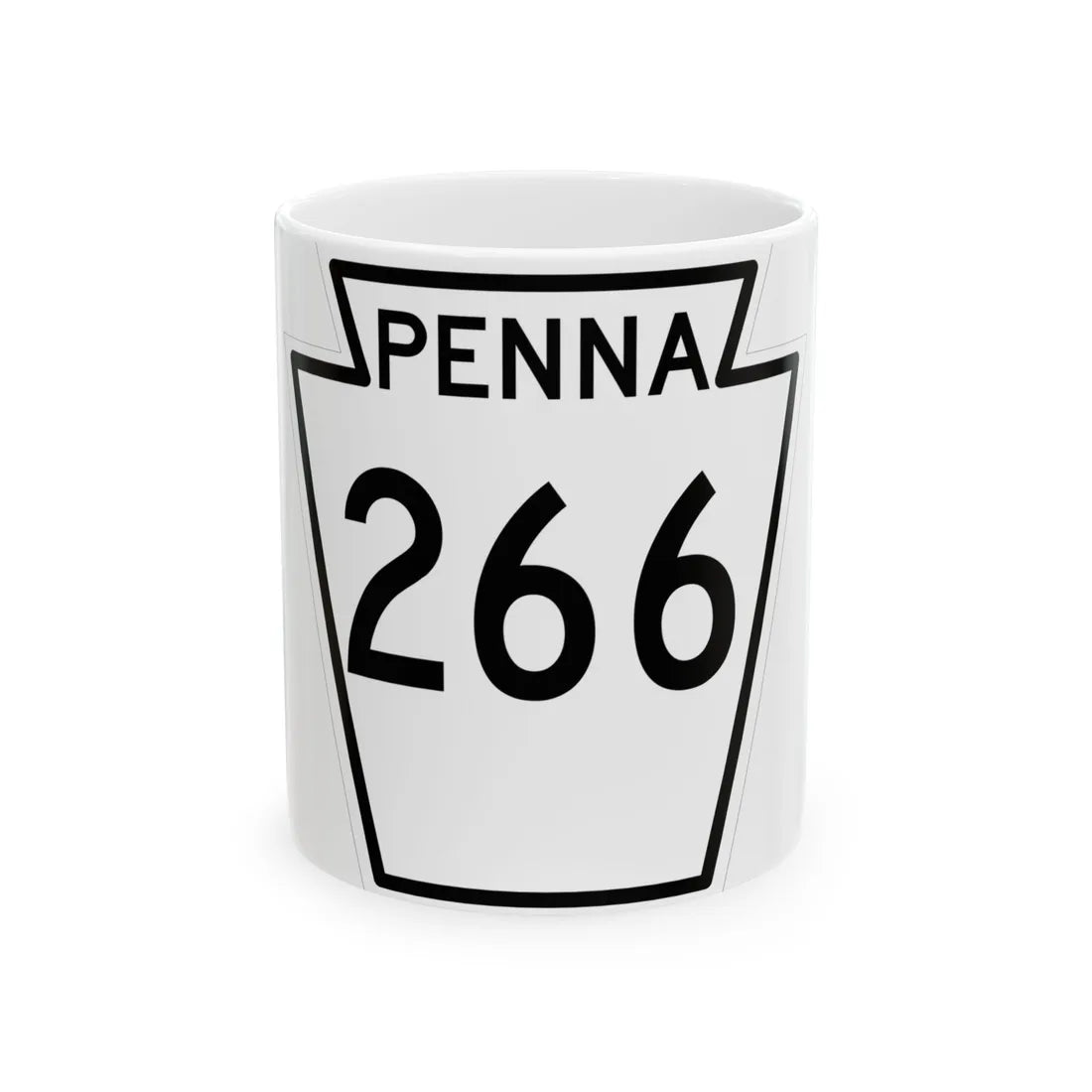 PA-266 1948 (Pennsylvania) (Road Sign) White Coffee Mug 11oz - Go Mug Yourself