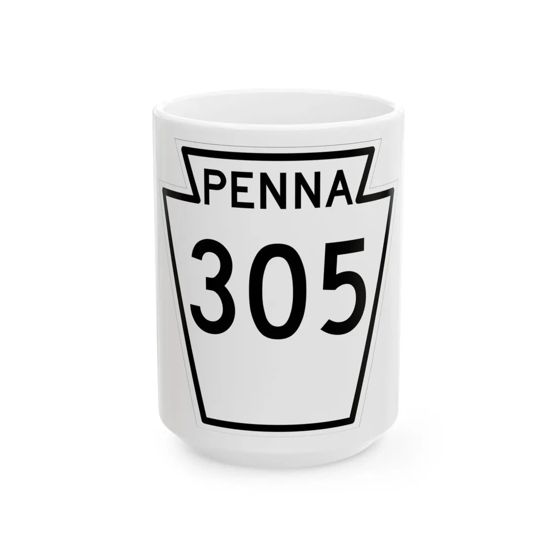 PA-305 1948 (Pennsylvania) (Road Sign) White Coffee Mug 15oz - Go Mug Yourself