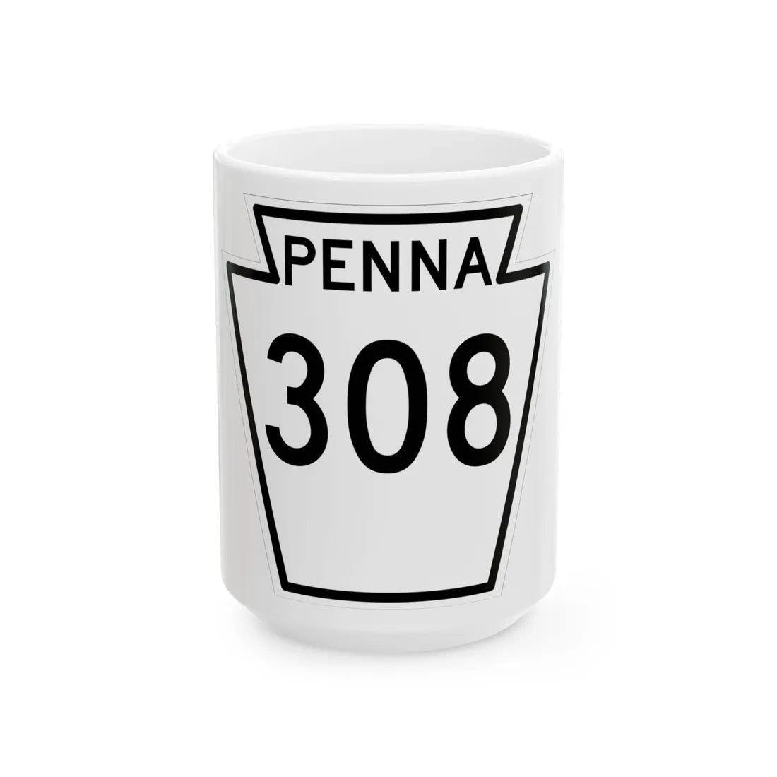 PA-308 1948 (Pennsylvania) (Road Sign) White Coffee Mug 15oz - Go Mug Yourself