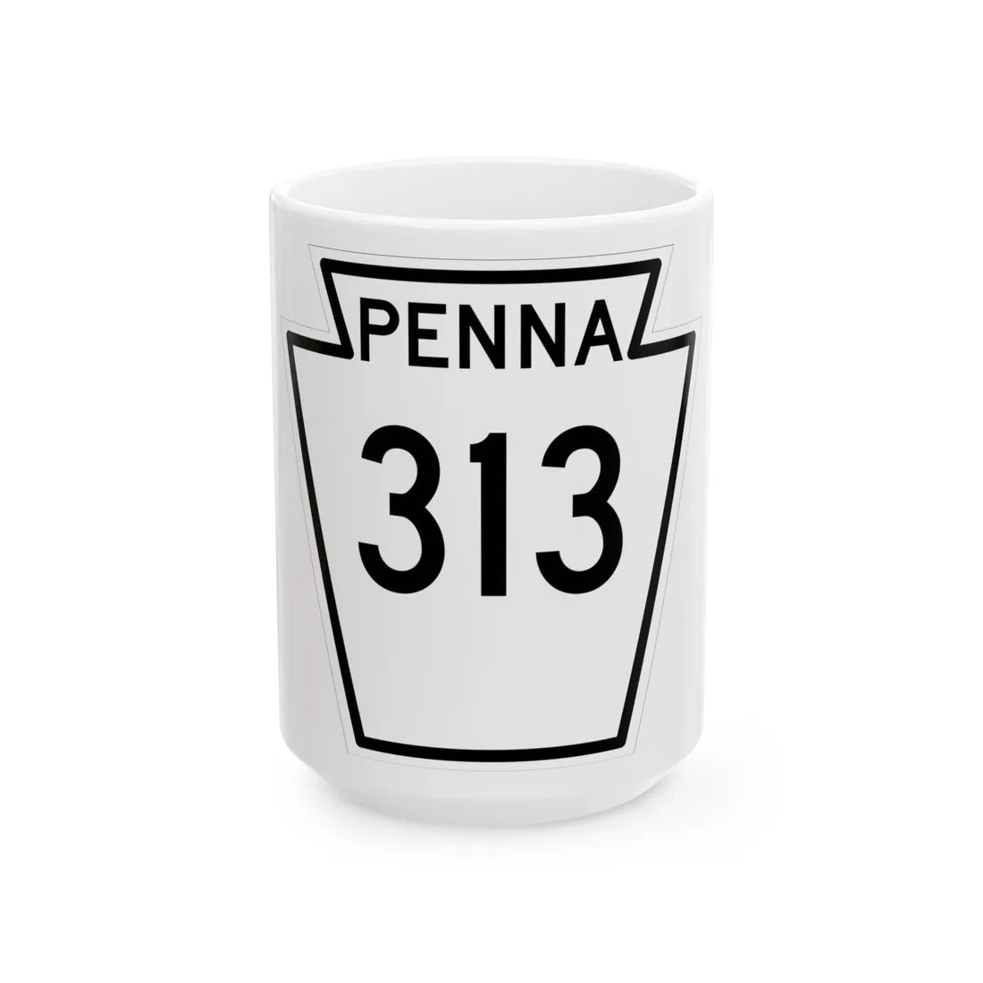 PA-313 1948 (Pennsylvania) (Road Sign) White Coffee Mug 15oz - Go Mug Yourself