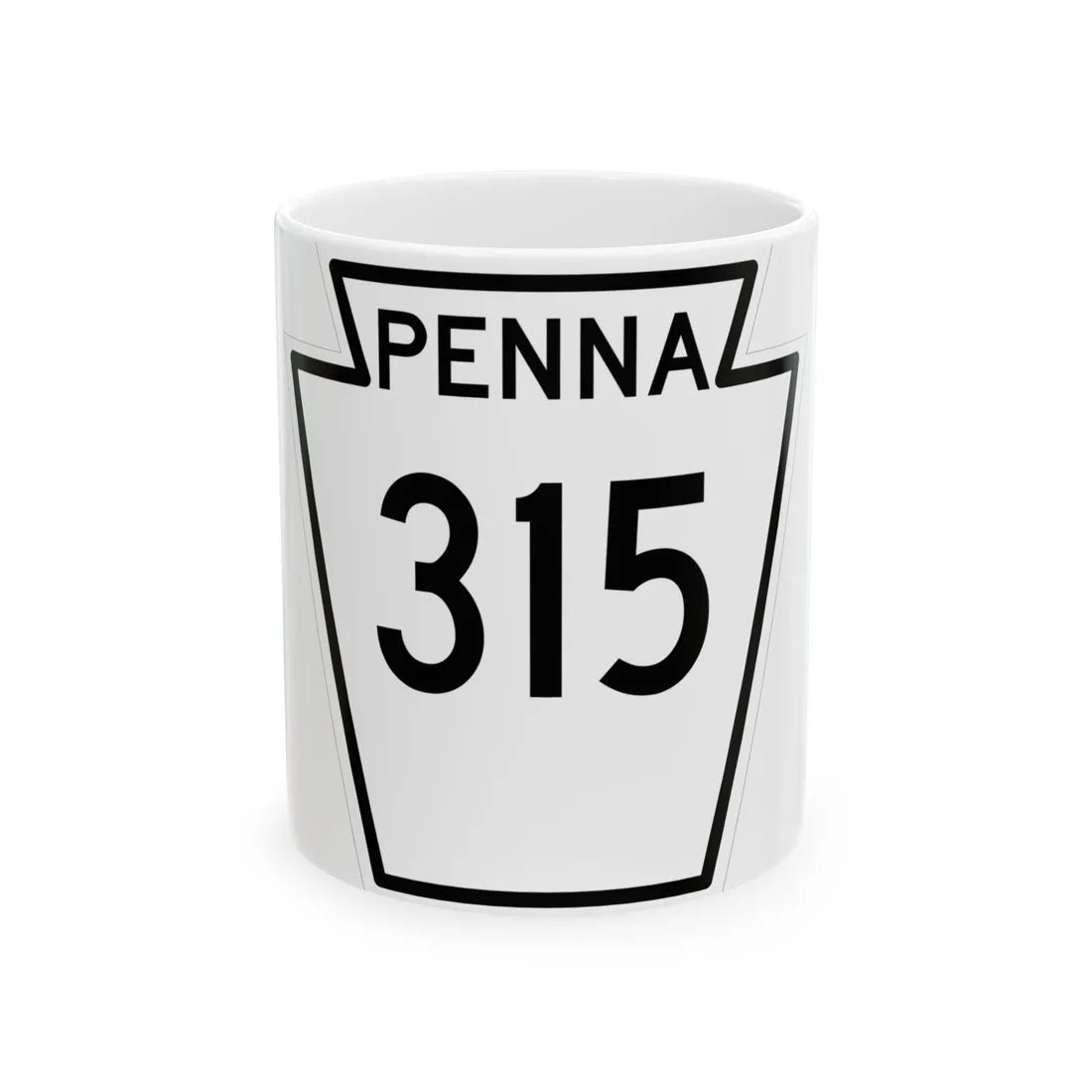 PA-315 1948 (Pennsylvania) (Road Sign) White Coffee Mug 11oz - Go Mug Yourself