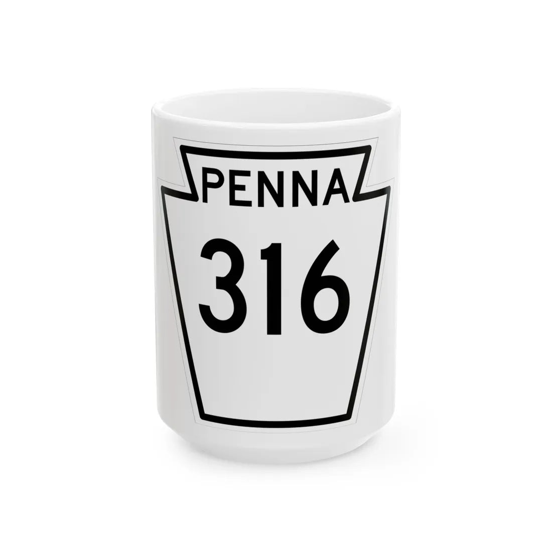 PA-316 1948 (Pennsylvania) (Road Sign) White Coffee Mug 15oz - Go Mug Yourself