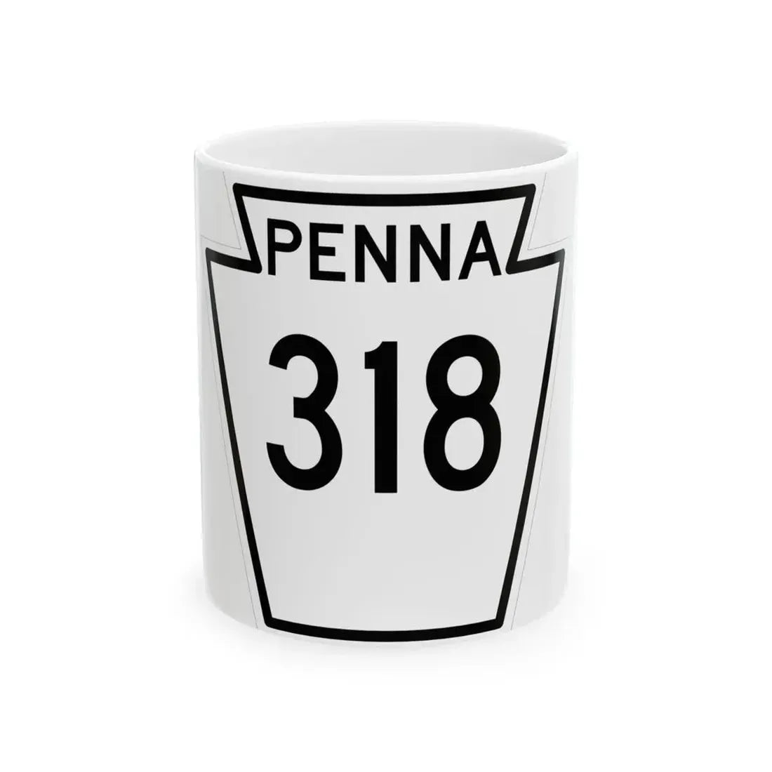 PA-318 1948 (Pennsylvania) (Road Sign) White Coffee Mug 11oz - Go Mug Yourself