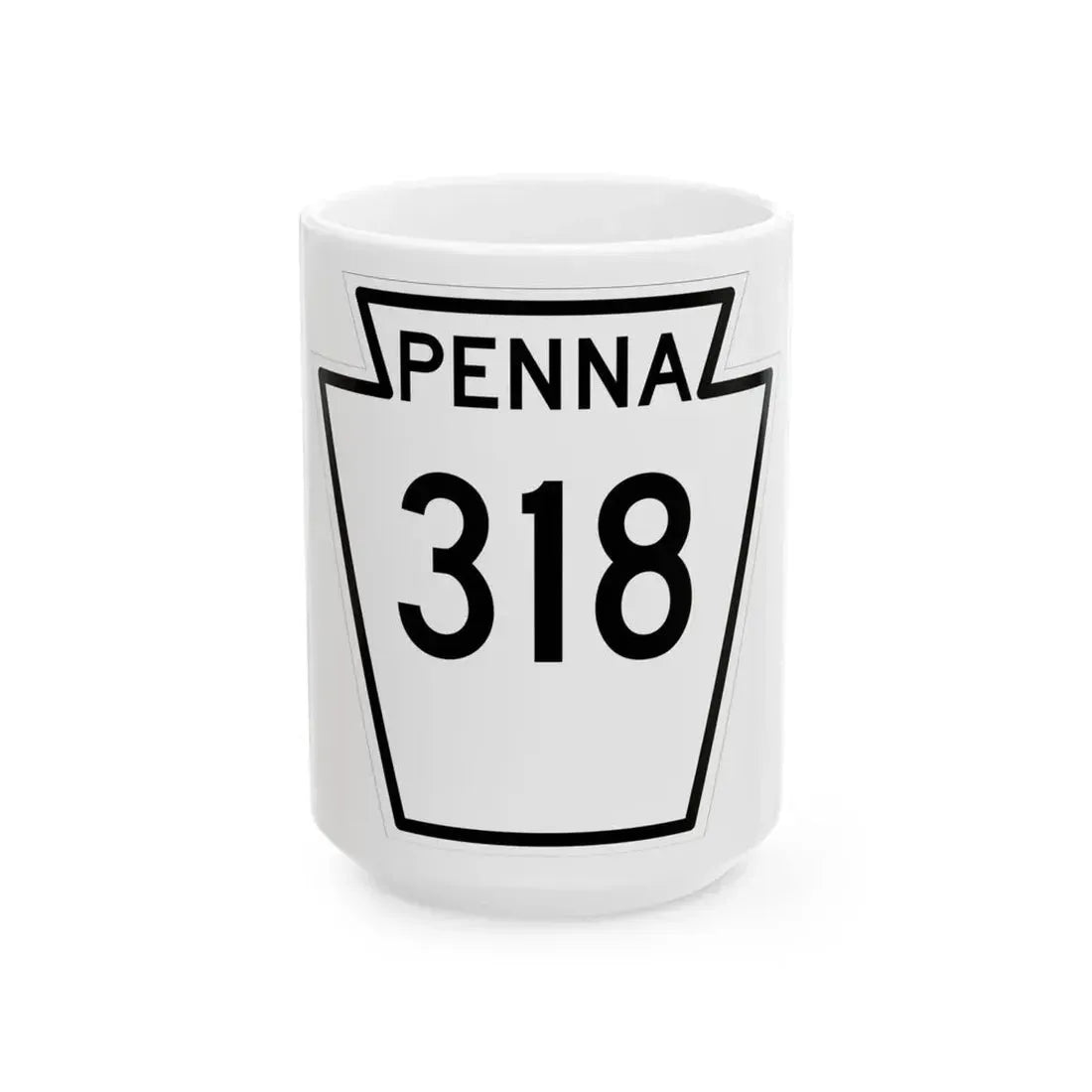 PA-318 1948 (Pennsylvania) (Road Sign) White Coffee Mug 15oz - Go Mug Yourself