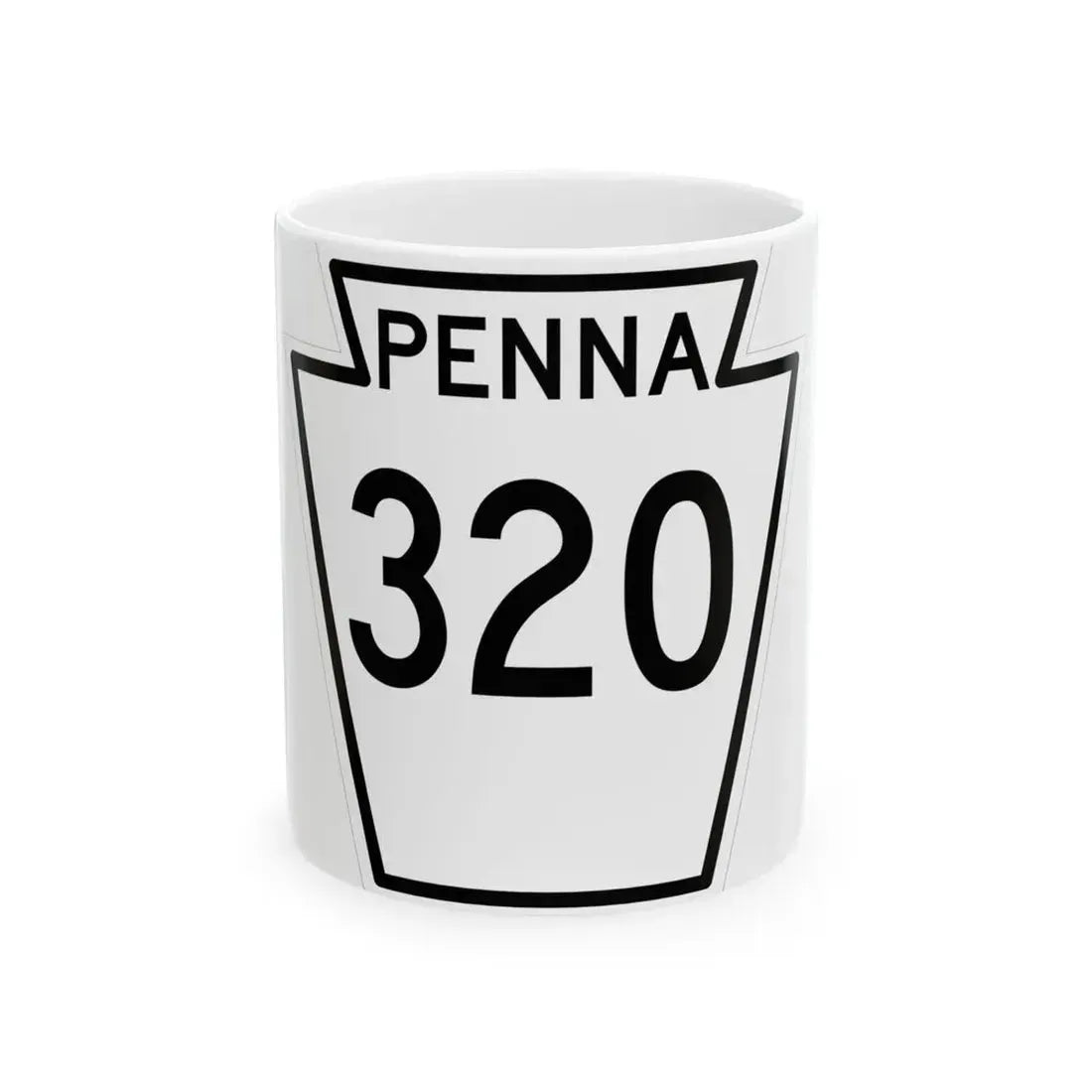 PA-320 1948 (Pennsylvania) (Road Sign) White Coffee Mug 11oz - Go Mug Yourself