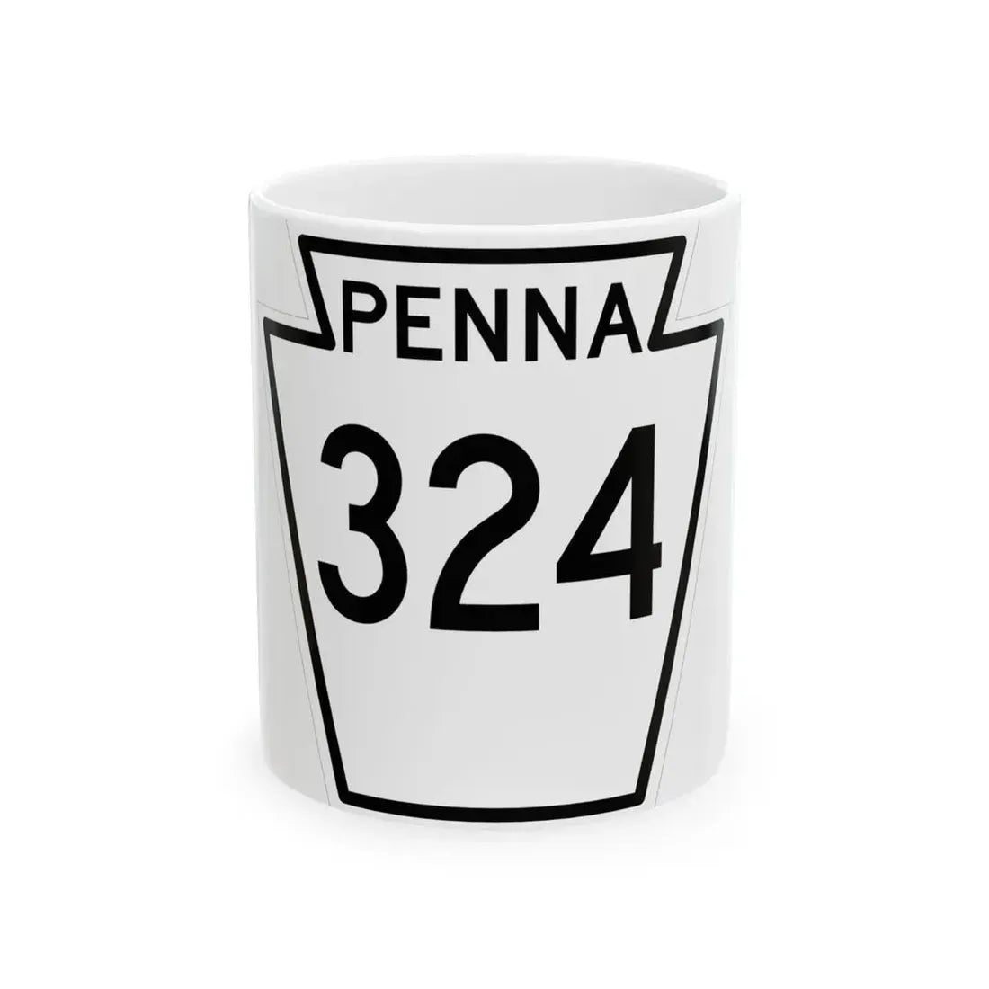 PA-324 1948 (Pennsylvania) (Road Sign) White Coffee Mug 11oz - Go Mug Yourself