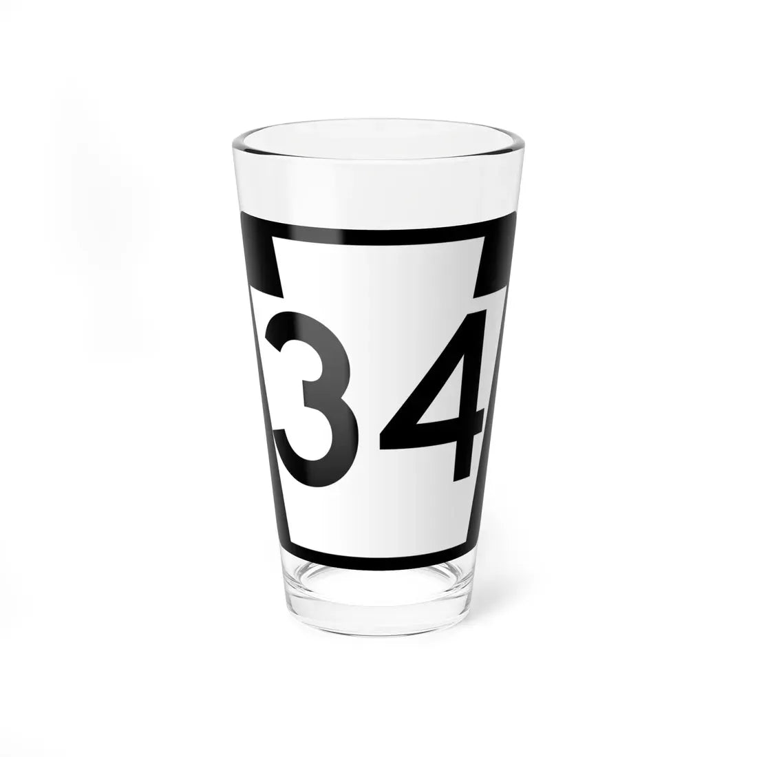 PA-34 (Pennsylvania) (Road Sign) Pint Glass 16oz - Go Mug Yourself