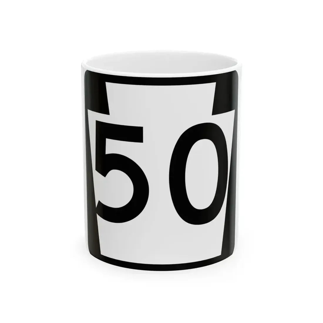 PA-50 (Pennsylvania) (Road Sign) White Coffee Mug 11oz - Go Mug Yourself