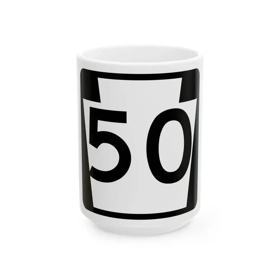PA-50 (Pennsylvania) (Road Sign) White Coffee Mug 15oz - Go Mug Yourself