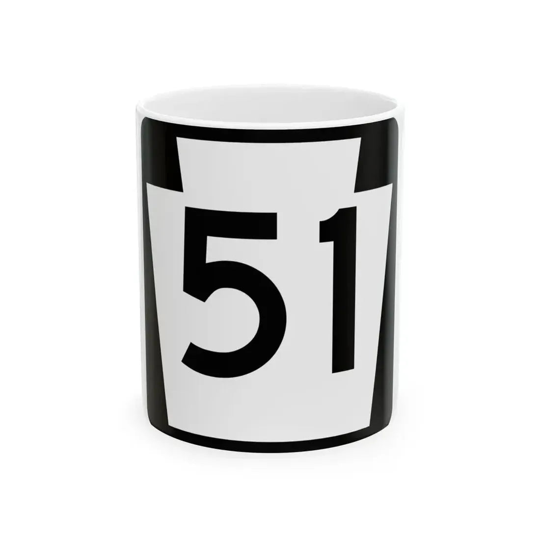 PA-51 (Pennsylvania) (Road Sign) White Coffee Mug 11oz - Go Mug Yourself