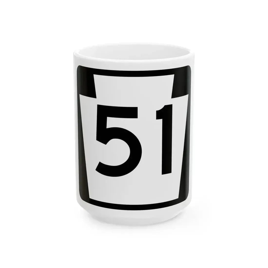 PA-51 (Pennsylvania) (Road Sign) White Coffee Mug 15oz - Go Mug Yourself