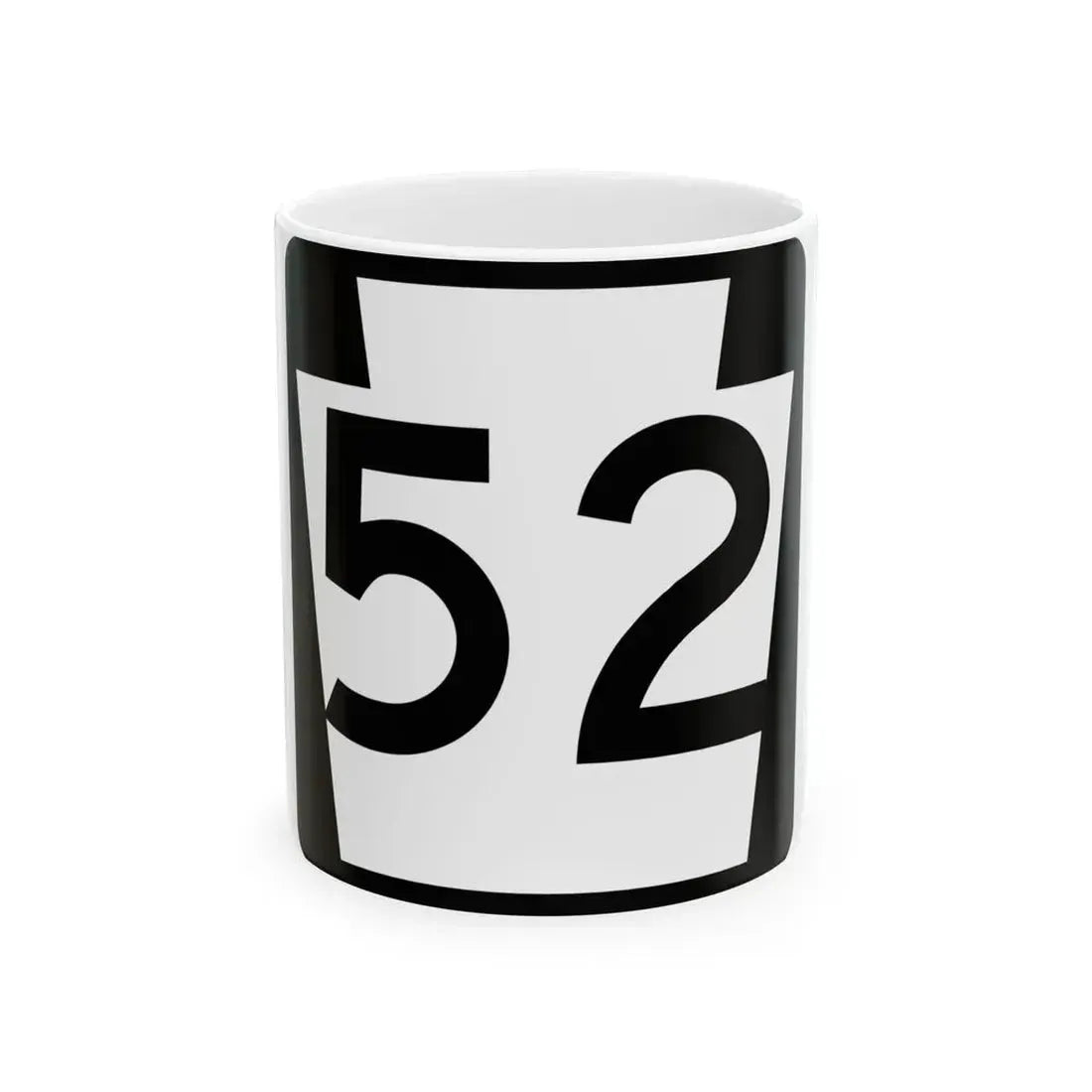 PA-52 (Pennsylvania) (Road Sign) White Coffee Mug 11oz - Go Mug Yourself