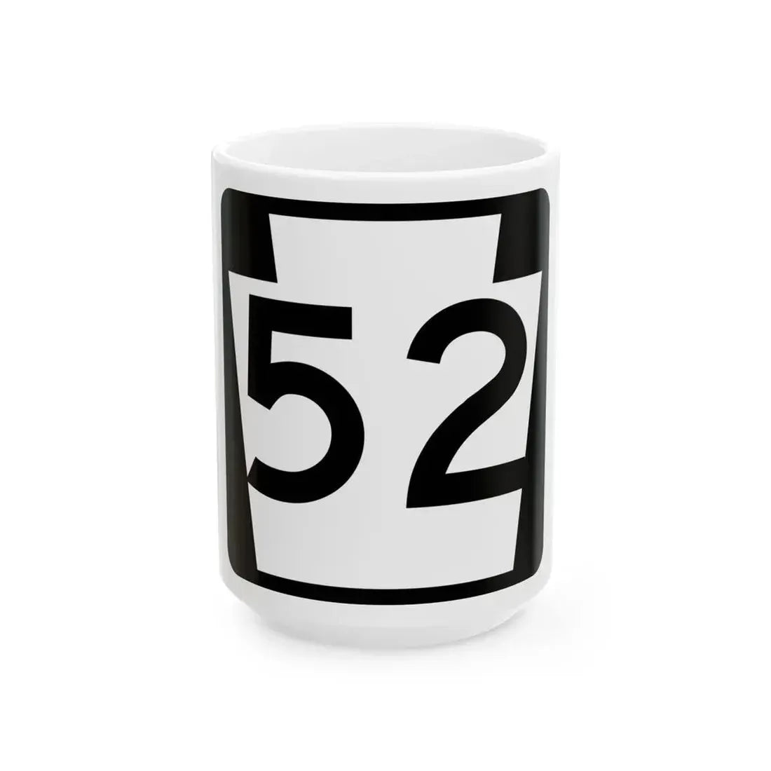 PA-52 (Pennsylvania) (Road Sign) White Coffee Mug 15oz - Go Mug Yourself