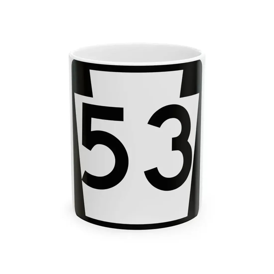 PA-53 (Pennsylvania) (Road Sign) White Coffee Mug 11oz - Go Mug Yourself