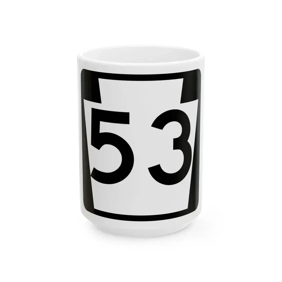 PA-53 (Pennsylvania) (Road Sign) White Coffee Mug 15oz - Go Mug Yourself
