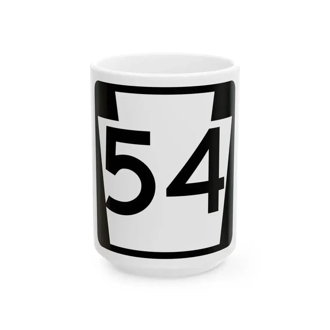 PA-54 (Pennsylvania) (Road Sign) White Coffee Mug 15oz - Go Mug Yourself