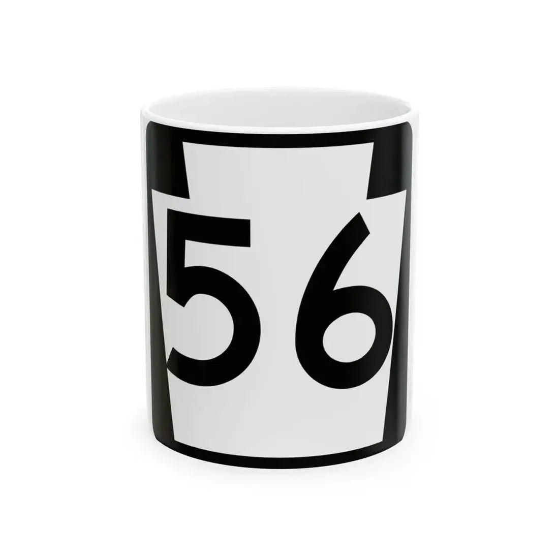 PA-56 (Pennsylvania) (Road Sign) White Coffee Mug 11oz - Go Mug Yourself