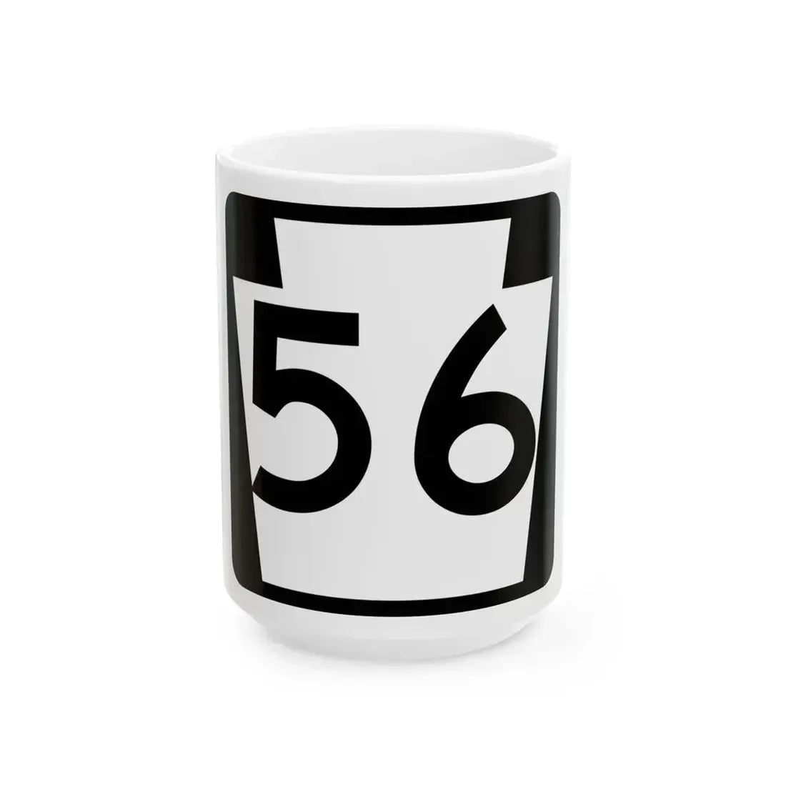 PA-56 (Pennsylvania) (Road Sign) White Coffee Mug 15oz - Go Mug Yourself