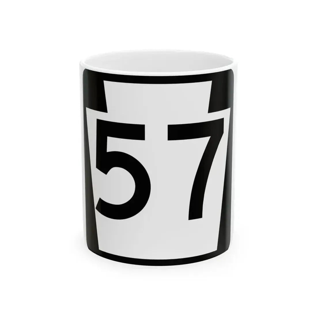 PA-57 (Pennsylvania) (Road Sign) White Coffee Mug 11oz - Go Mug Yourself