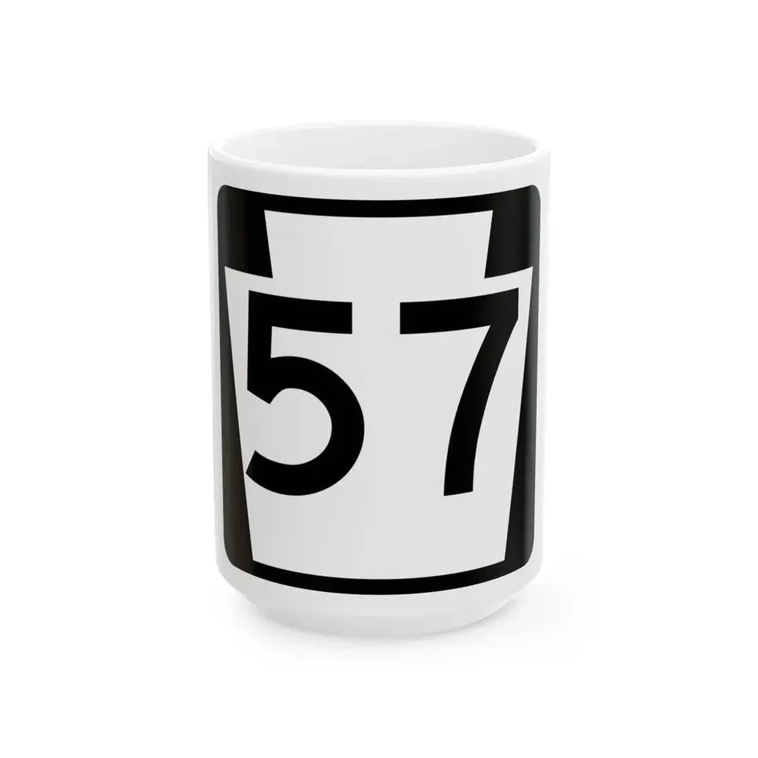 PA-57 (Pennsylvania) (Road Sign) White Coffee Mug 15oz - Go Mug Yourself