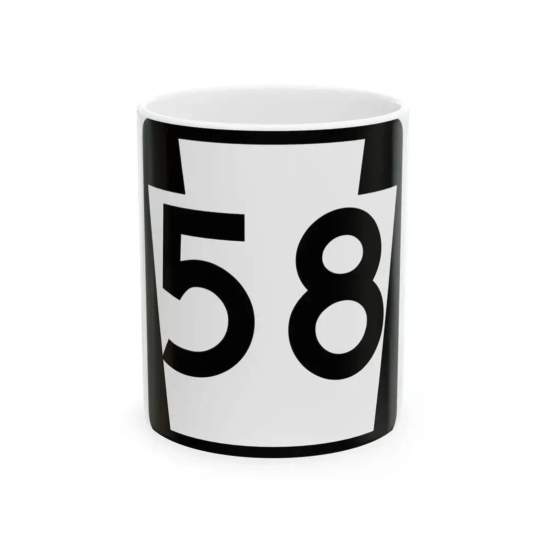 PA-58 (Pennsylvania) (Road Sign) White Coffee Mug 11oz - Go Mug Yourself