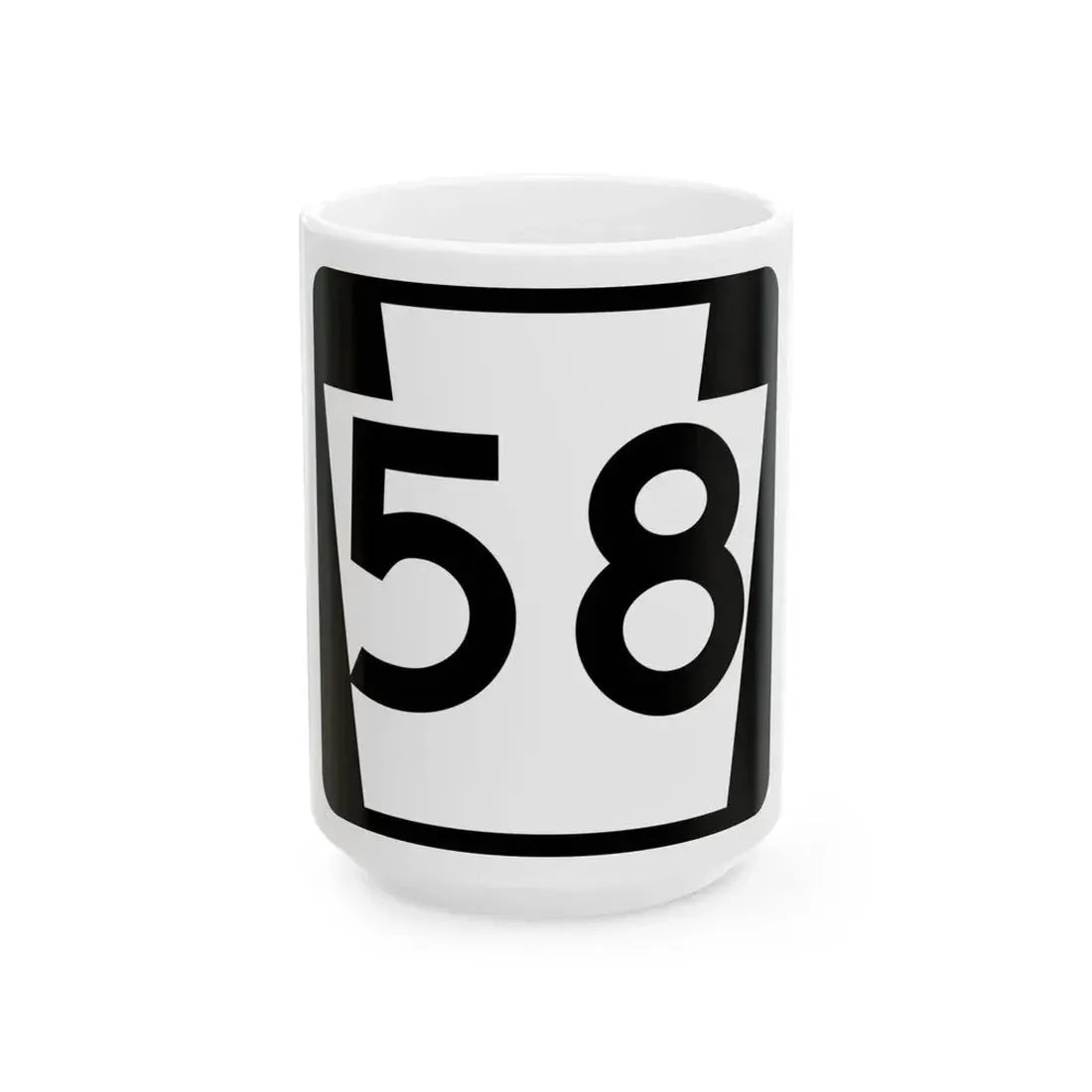 PA-58 (Pennsylvania) (Road Sign) White Coffee Mug 15oz - Go Mug Yourself