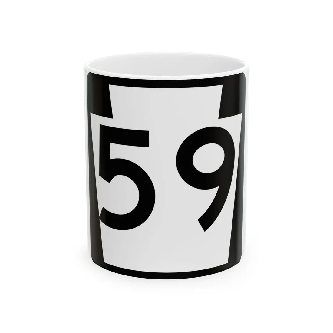 PA-59 (Pennsylvania) (Road Sign) White Coffee Mug 11oz - Go Mug Yourself